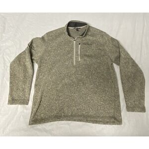 Eddie Bauer Mens XL 1/4 Zip Pullover Sweater Fleece Olive Green Outdoor Casual